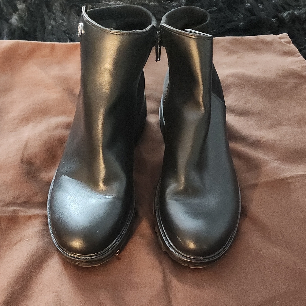 Black Leather Ankle Boots